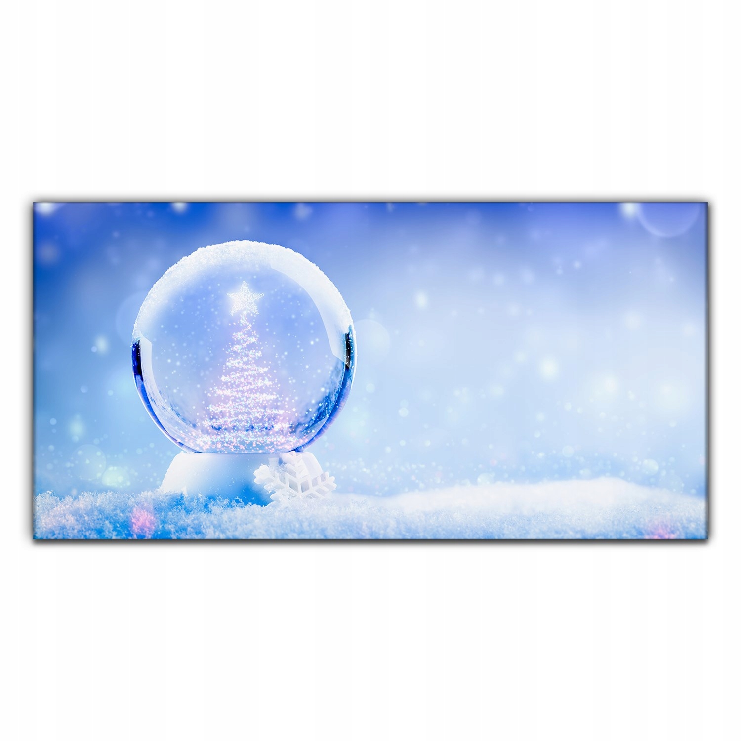 Obraz na plátne Snehová guľa s vianočným stromčekom 140 x 70 cm