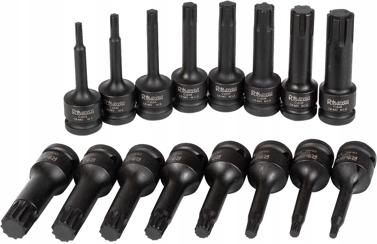 WKŁAD NASADKI UDAROWE 1/2' SPLINE RIBE 16 ELEM. EAN (GTIN) 5906741612296