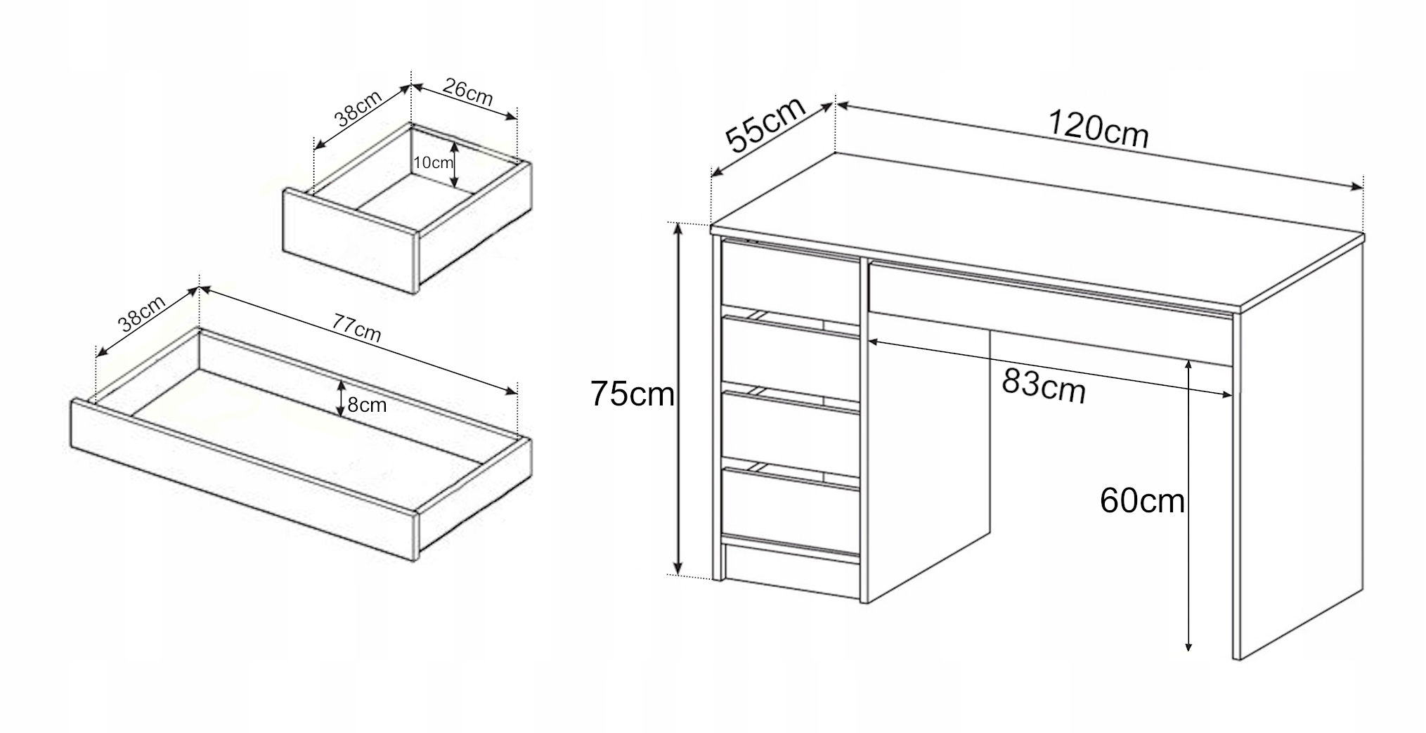 Biurko czarny mat 120 uniwersalne prawe lewe Maks2 Kod producenta brak