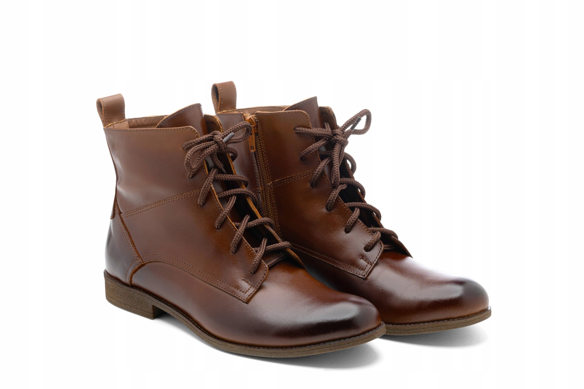 Dámské šněrovací kožené boty Butdam Trw 39, barva hnědá