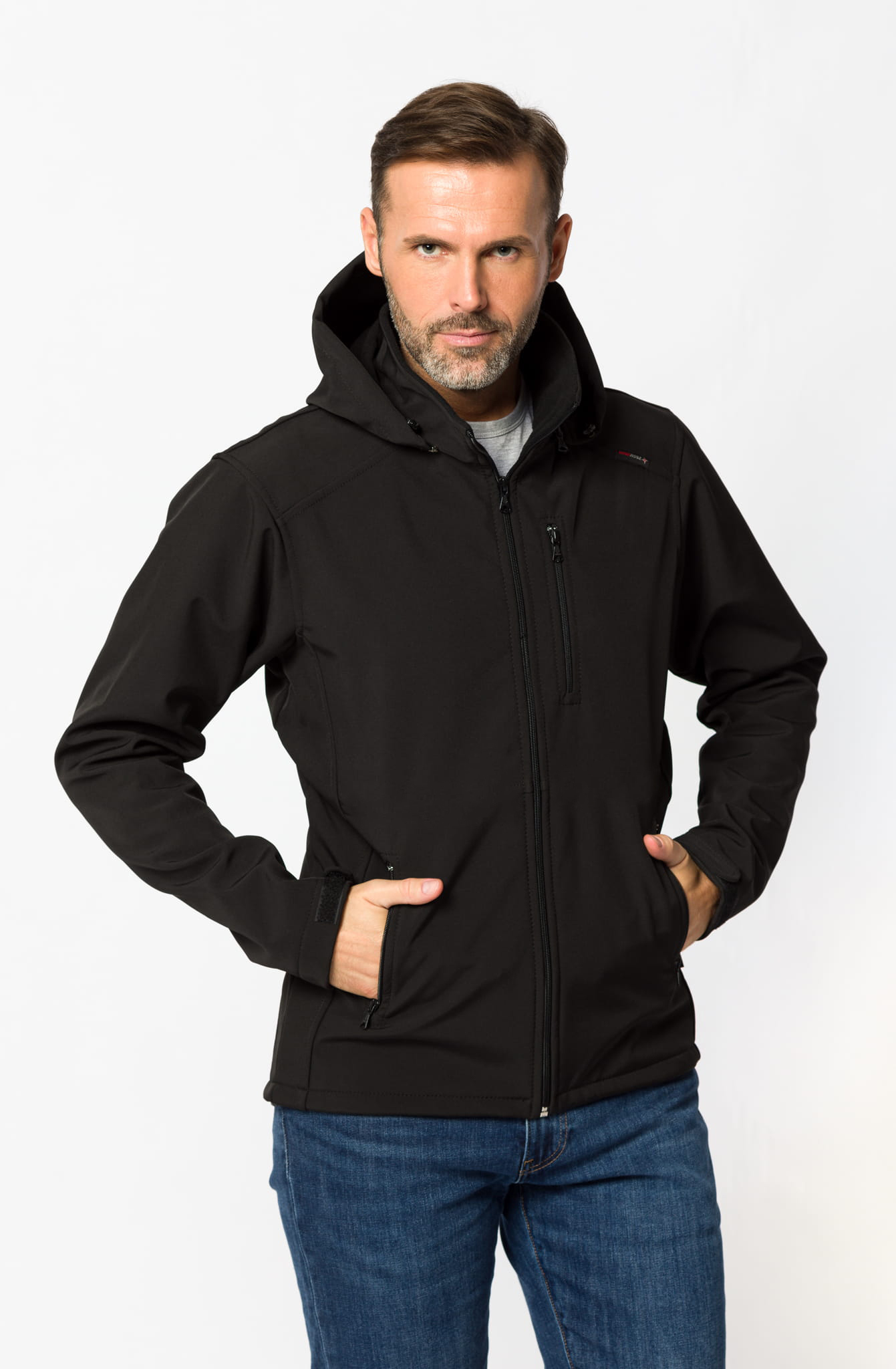 Softshellová Bunda Zonda S Kapucí Černá 4XL