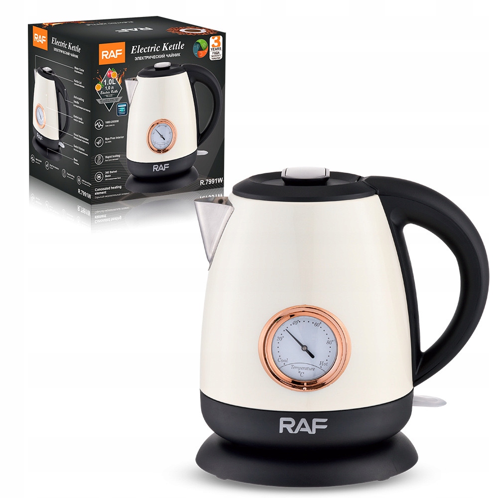 Bezdrátová Rychlovarná Konvice 1 l Litr 2000 W Retro Stylová Teplota