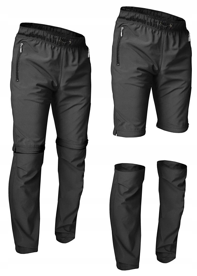 Lekkie Krótkie Długie Spodnie Hornhill 2zips odpinane nogawki Kieszenie XL