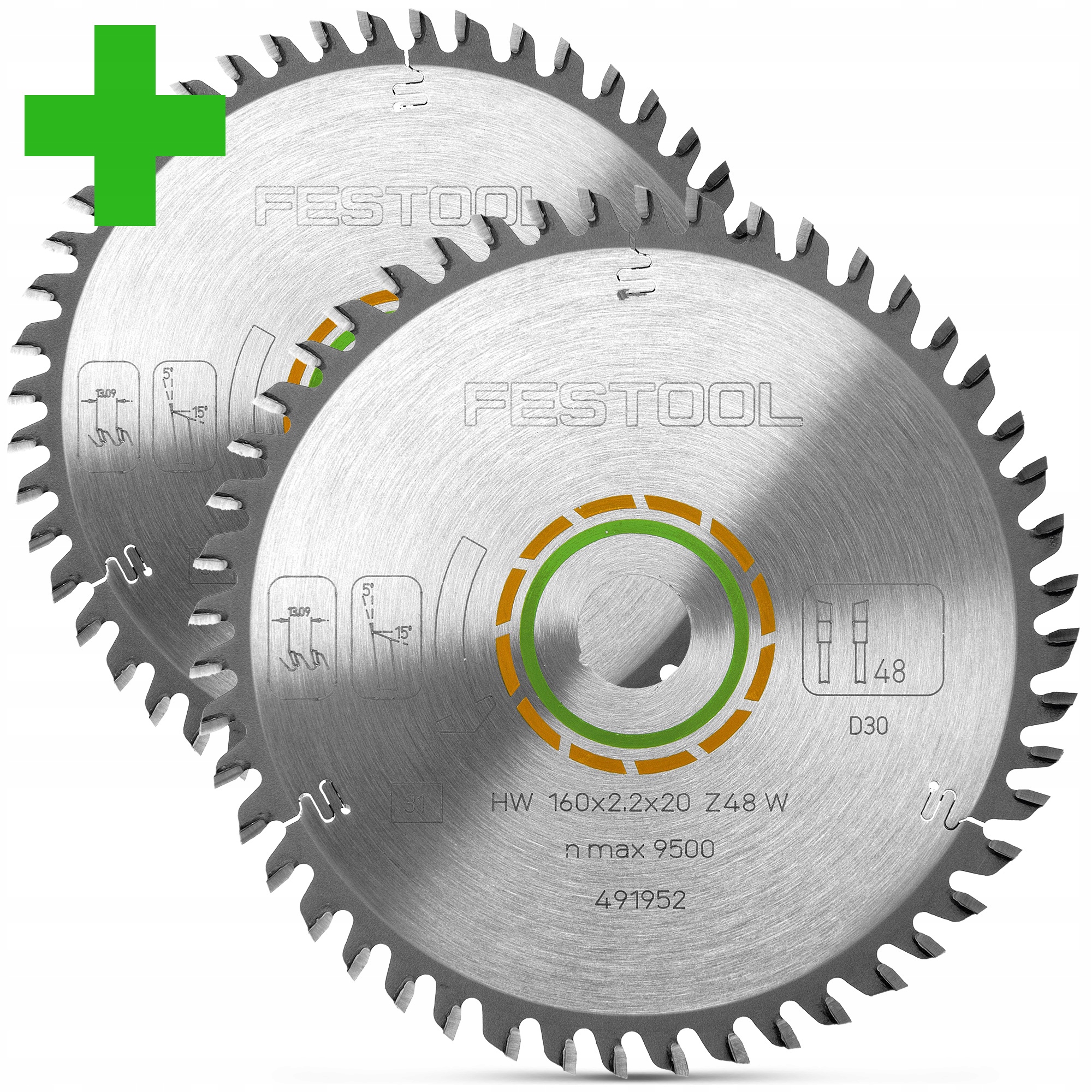2x Tarcza Do Drewna Zagłębiarki Festool 160 Piła Tarczowa Hw 160x2,2x20 W48