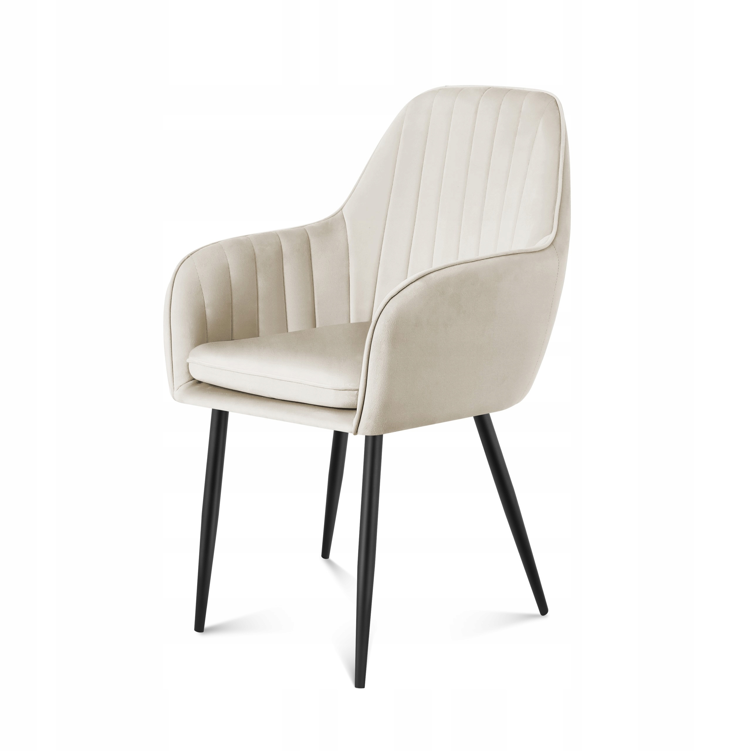 Krzesło do Jadalni Tapicerowane WELUROWE Mark Adler Beżowe z Bokami Mocne Szerokość siedziska 42 cm