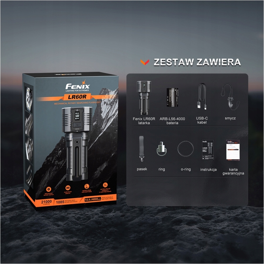 Latarka LED Fenix LR60R 21 000 lumenów WYSYŁAK 24h Kod producenta LR