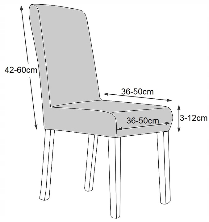 STUHLABDECKUNGEN 6 STÜCK SAMT SAMT UNIVERSAL FLEXIBEL GRÜN Länge 36-50 cm