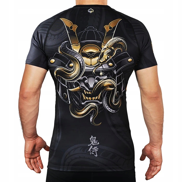 Ground Game Rashguard Męski krótki rękaw Oni Samuraj L