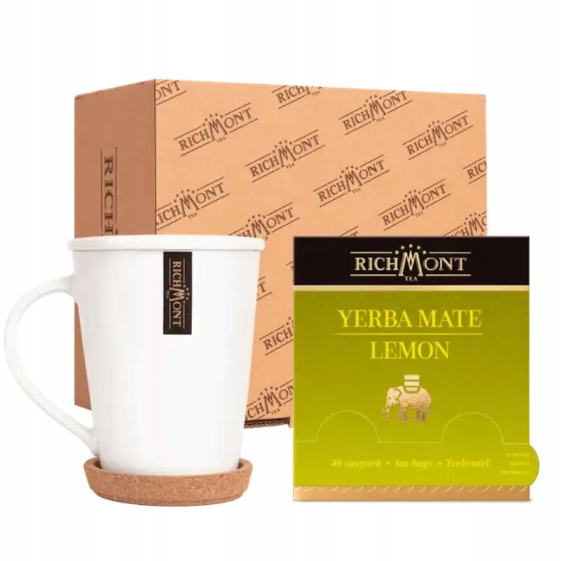 Herbata Richmont Yerba Mate Lemon 40 szt porcelanowy zestaw do herbaty