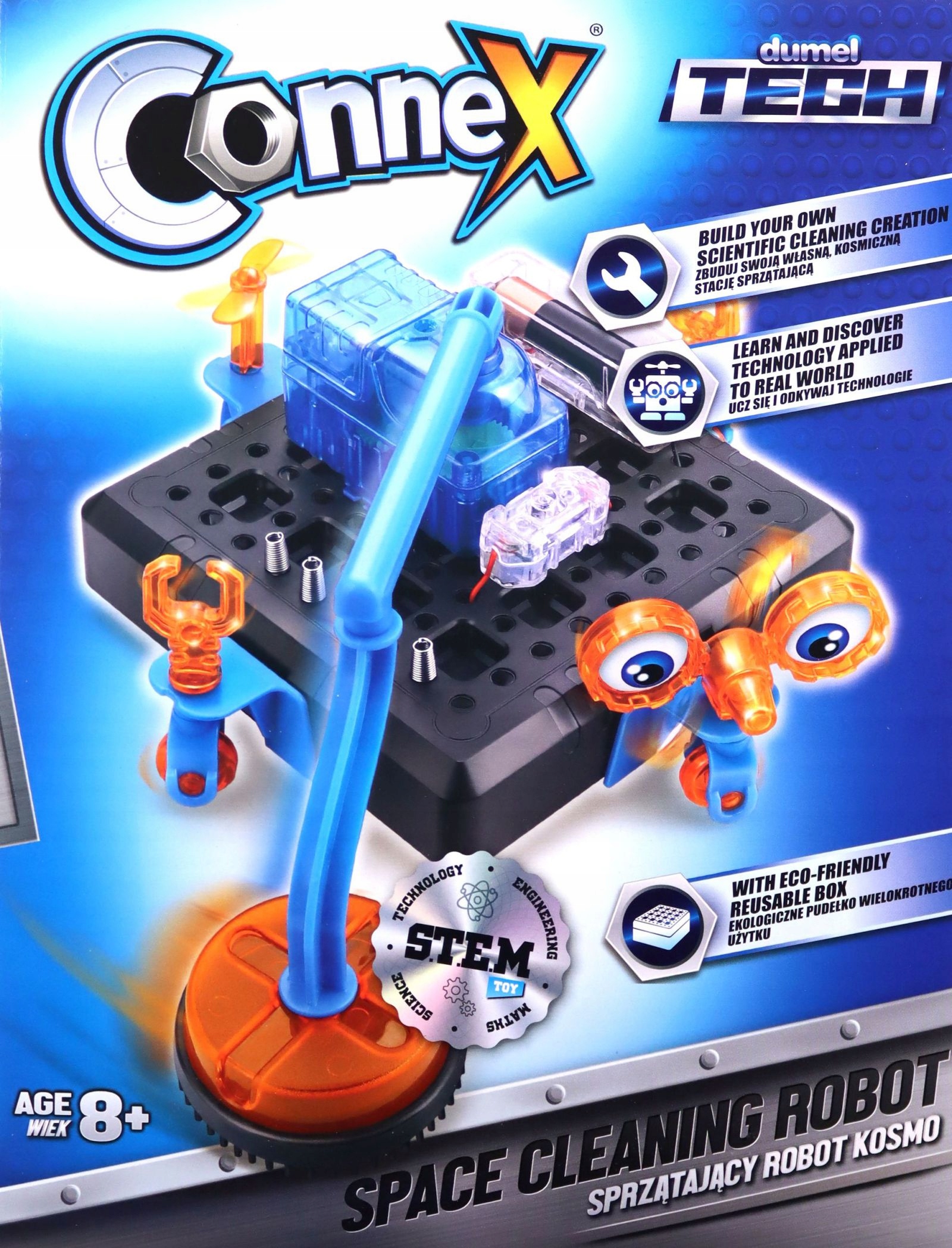 2 x DUMEL TECH CONNEX UPRATOVACÍ ROBOT KREATÍVNY SET NA ZLOŽENIE 8+