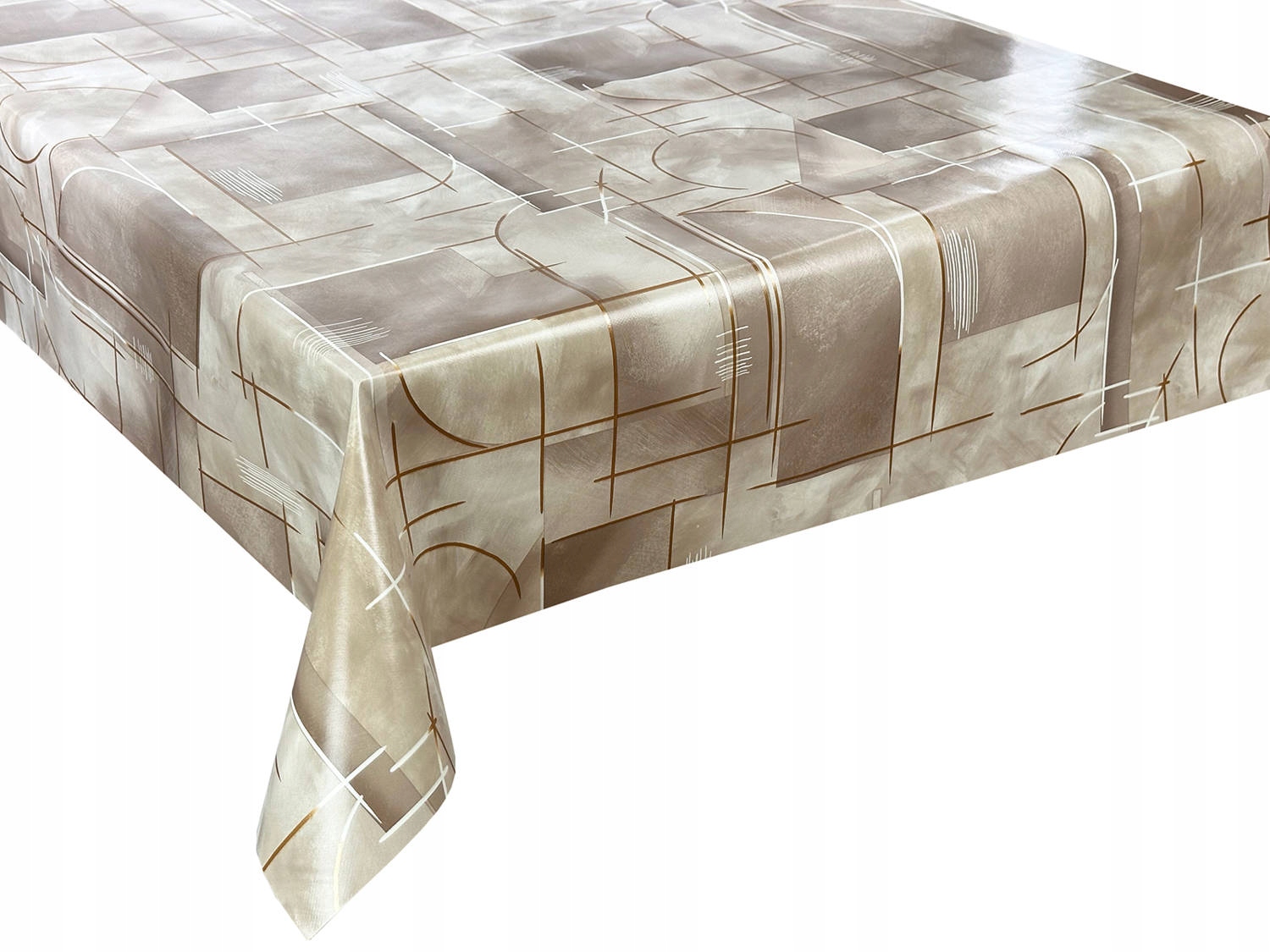 Cerata na Metry Obrus Ceratowy na Wymiar Beż Geometryczny 280x140 cm