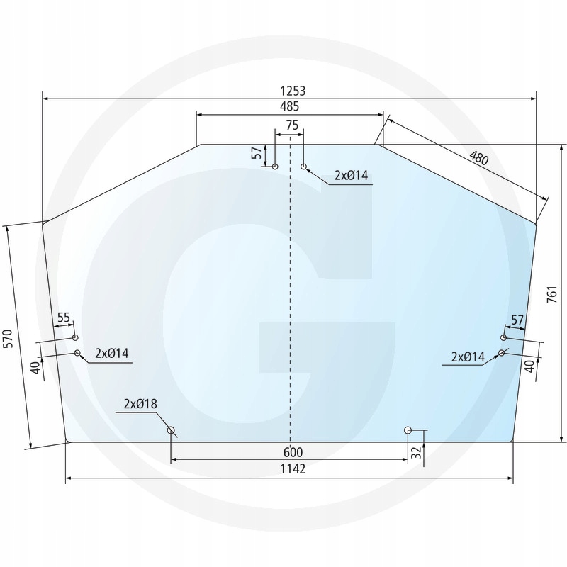 L213351, L171335, - Заднее стекло John Deere L213351