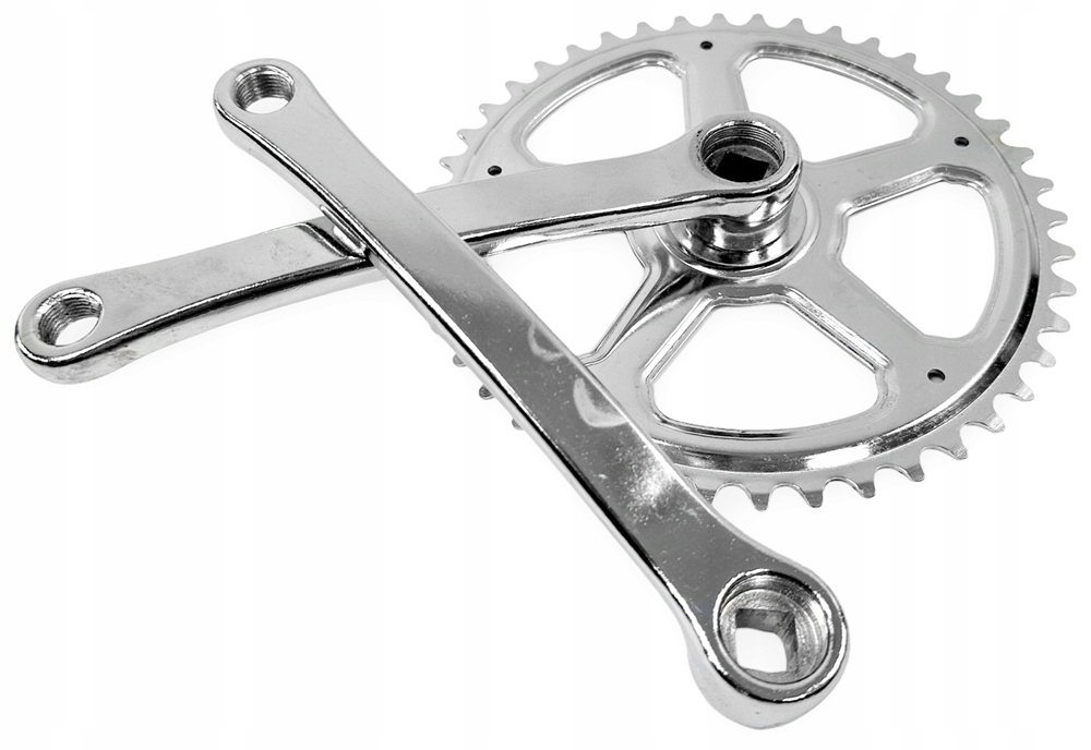Mechanizm korbowy 1-rz stalowy 44T korby 170 mm miejski trekking chrom 3/32