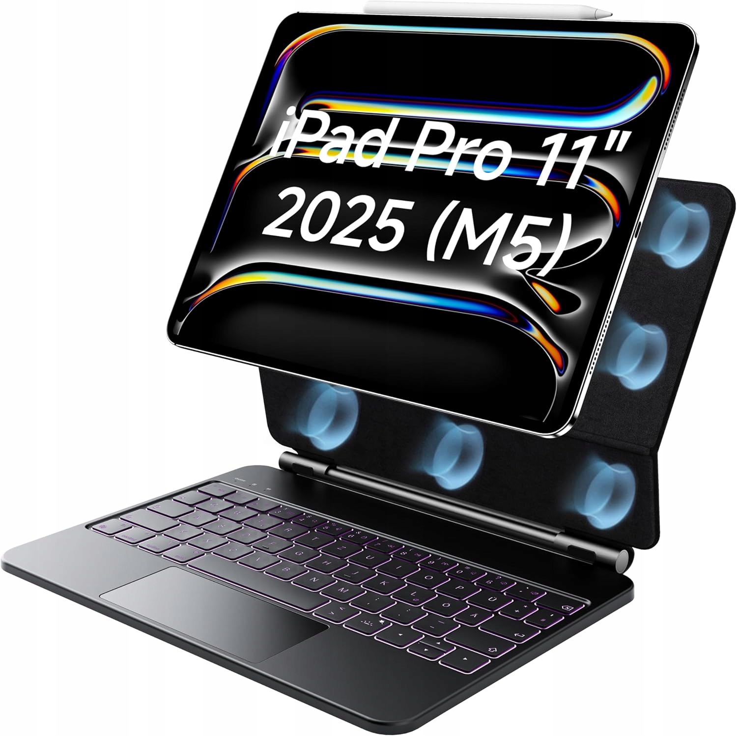 Klávesnica pre iPad Pro 11 2024-2025 s touchpadom Hou Qwertz čierna