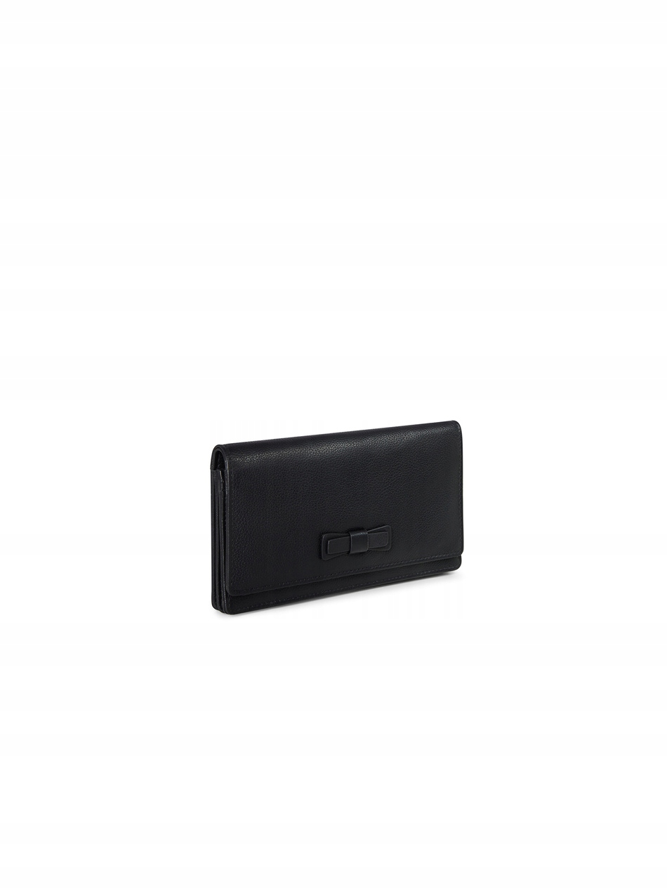 Dámská černá kožená peněženka Rfid s mašličkou a 15 kartami Valentini Bow 550