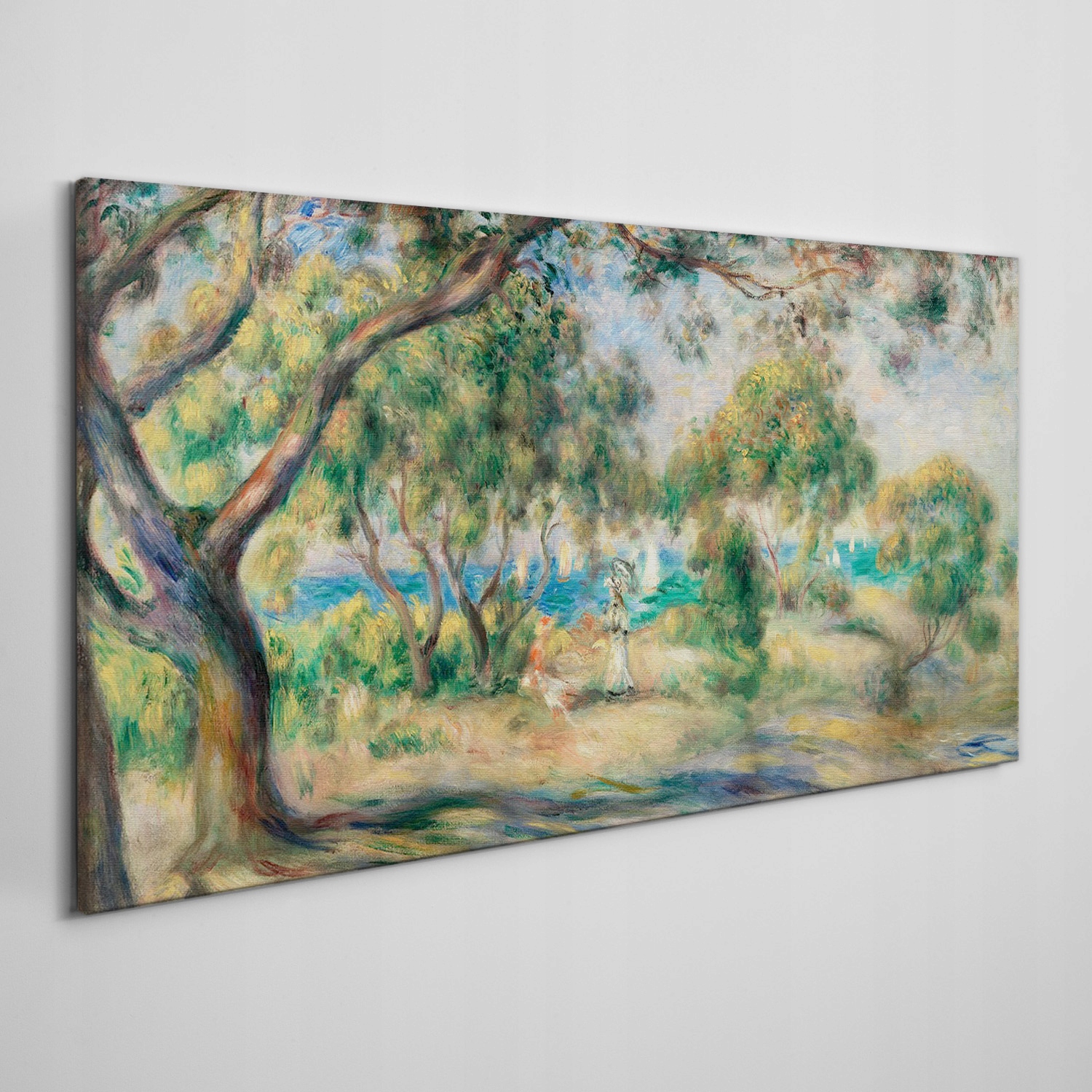 

Obraz płótno Drzewa wybrzeże fale statki 140x70 cm
