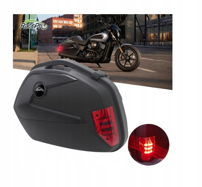 Boční Kufry 2KS Abs Led Světlo Stop Led Univerzální Rošty 23L x2