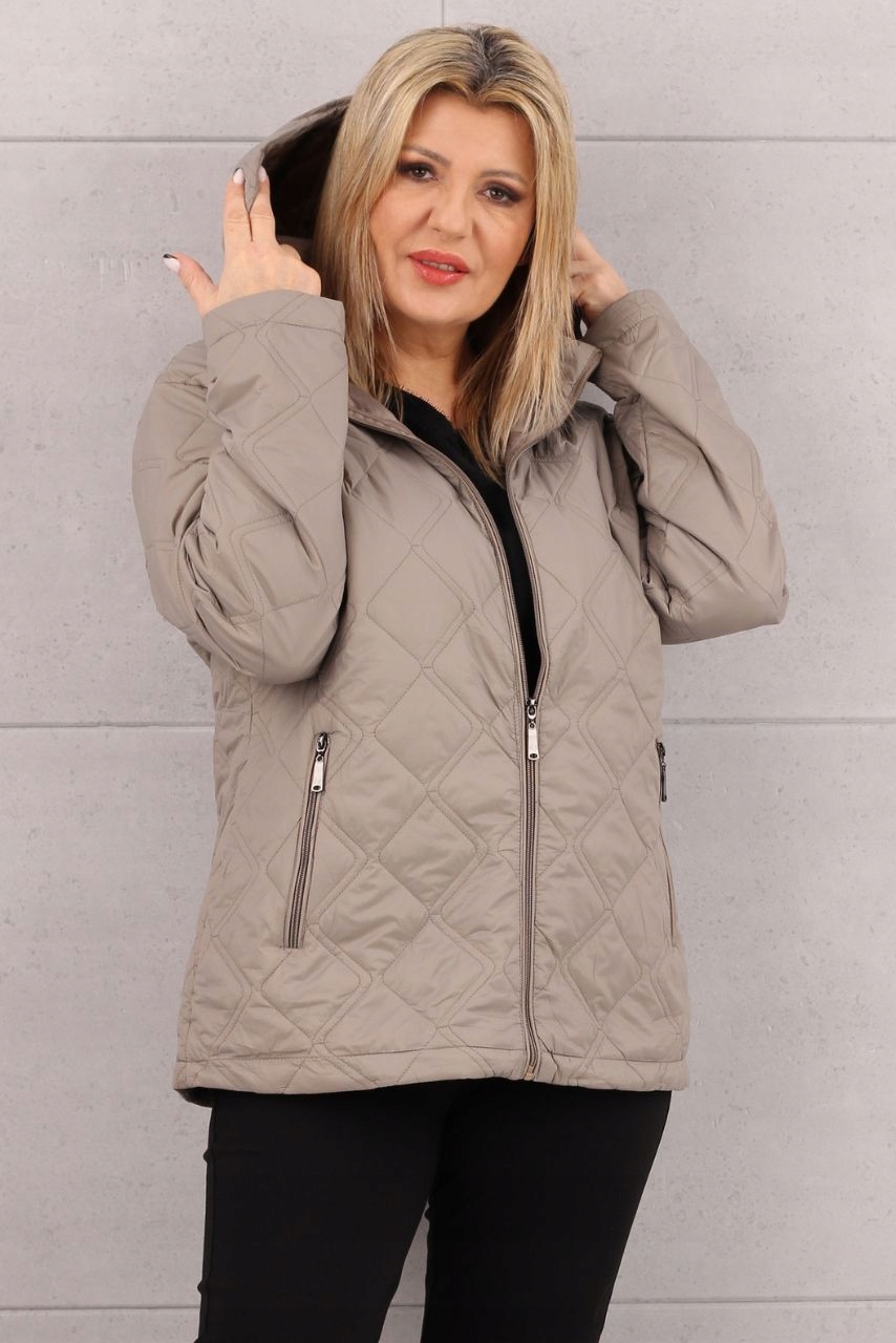 PIKOWANA PRZEJŚCIOWA LUŹNA KURTKA DAMSKA Z KAPTUREM PIKOWANA ROZMIARY Płeć kobieta