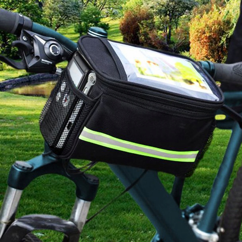 TORBA SAKWA ROWEROWA NA KIEROWNICĘ ROWER TELEFON Kolor dominujący czarny