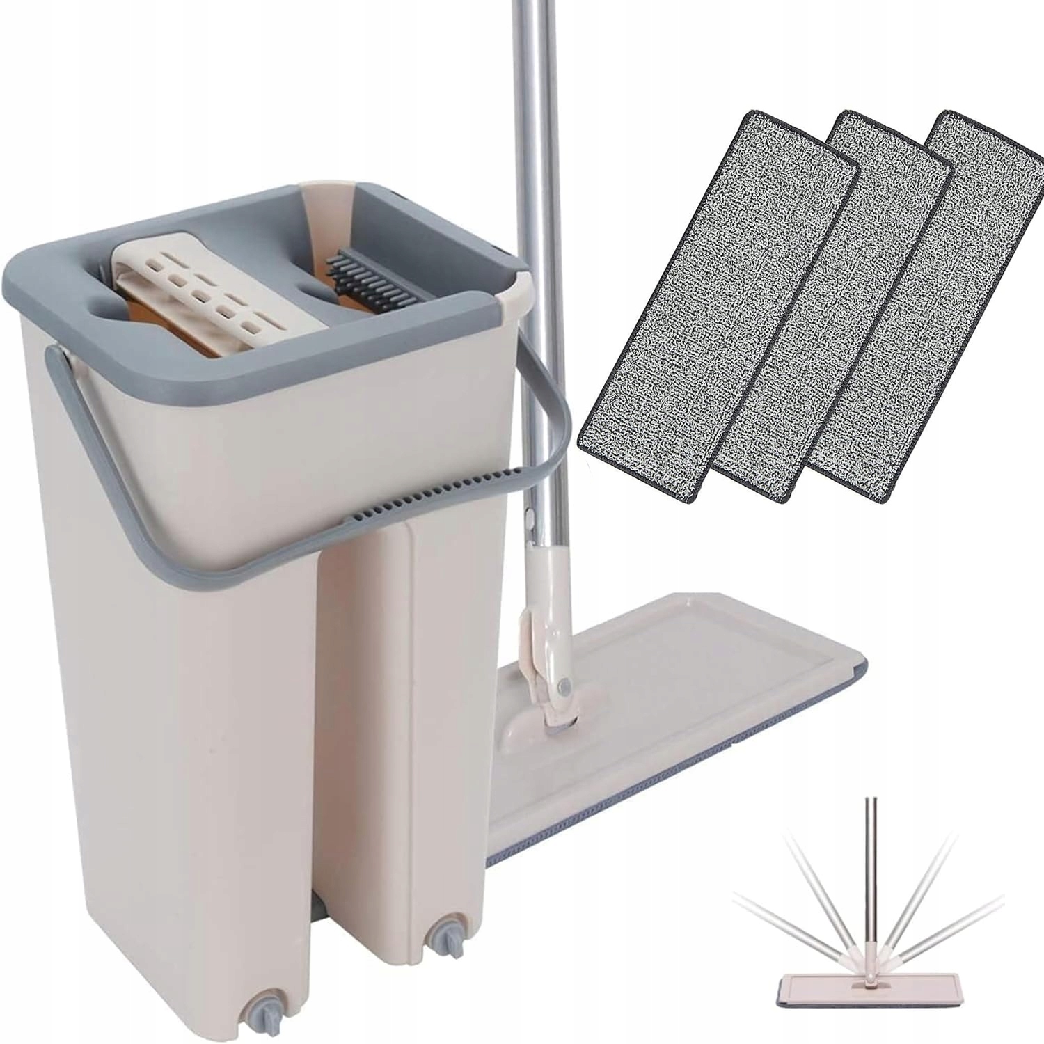 Mop plochý 360° otočný dvě samostatné komory 3 x mikrovlákno extra Slim