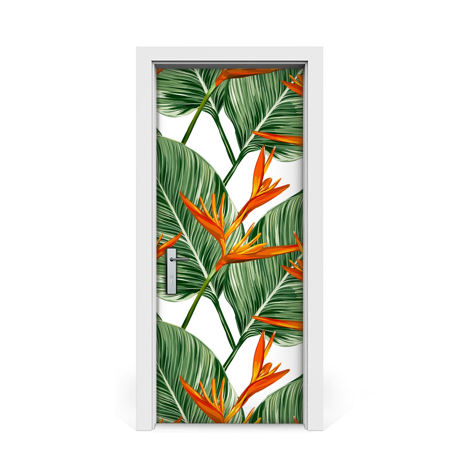 

Naklejka na drzwi Kwiaty i liście palmowe 85x205