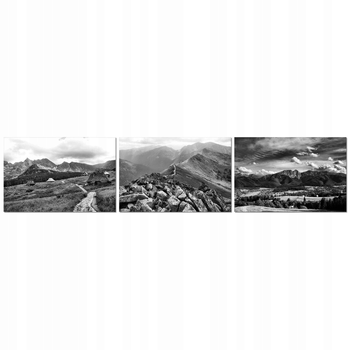 Obrazy 3x 90x60 Obraz Triptych Tatry Hory