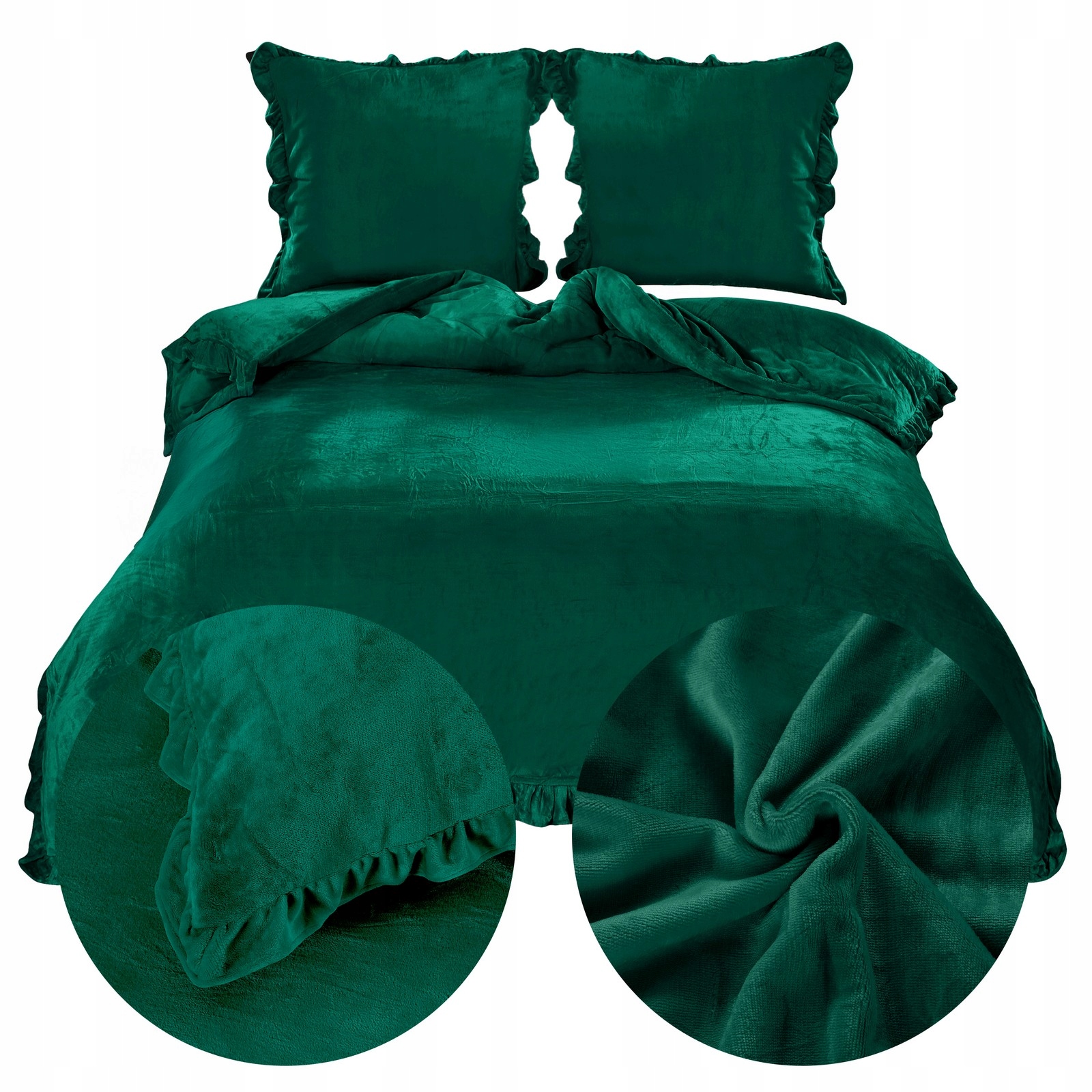 Posteľná Bielizeň 200x220 2x Obliečka na vankúš Mikrovlákno s volánom Elegantná Klasická Erva