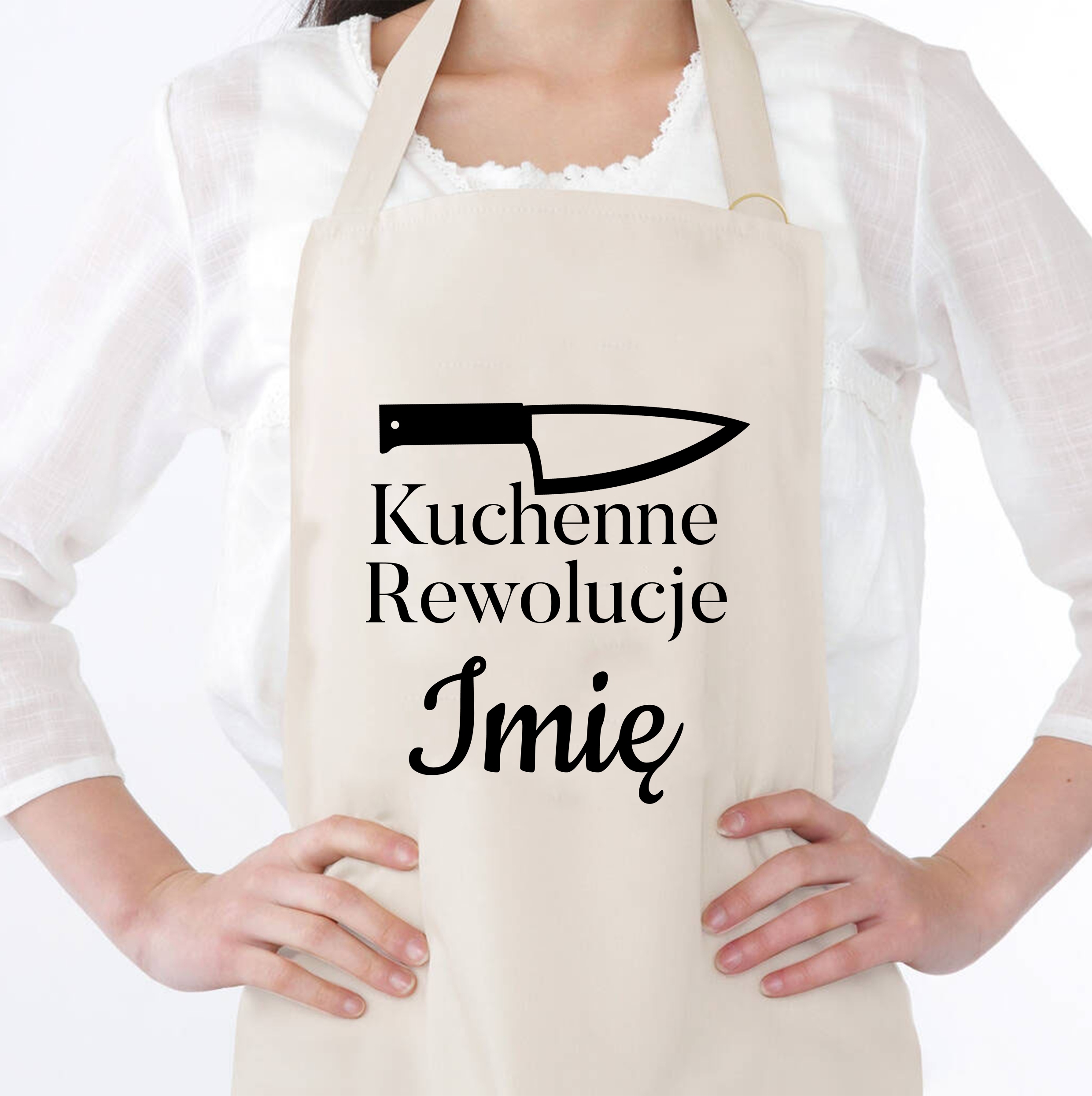 

Fartuch Kuchenne Rewolucje Beż Imię Wz