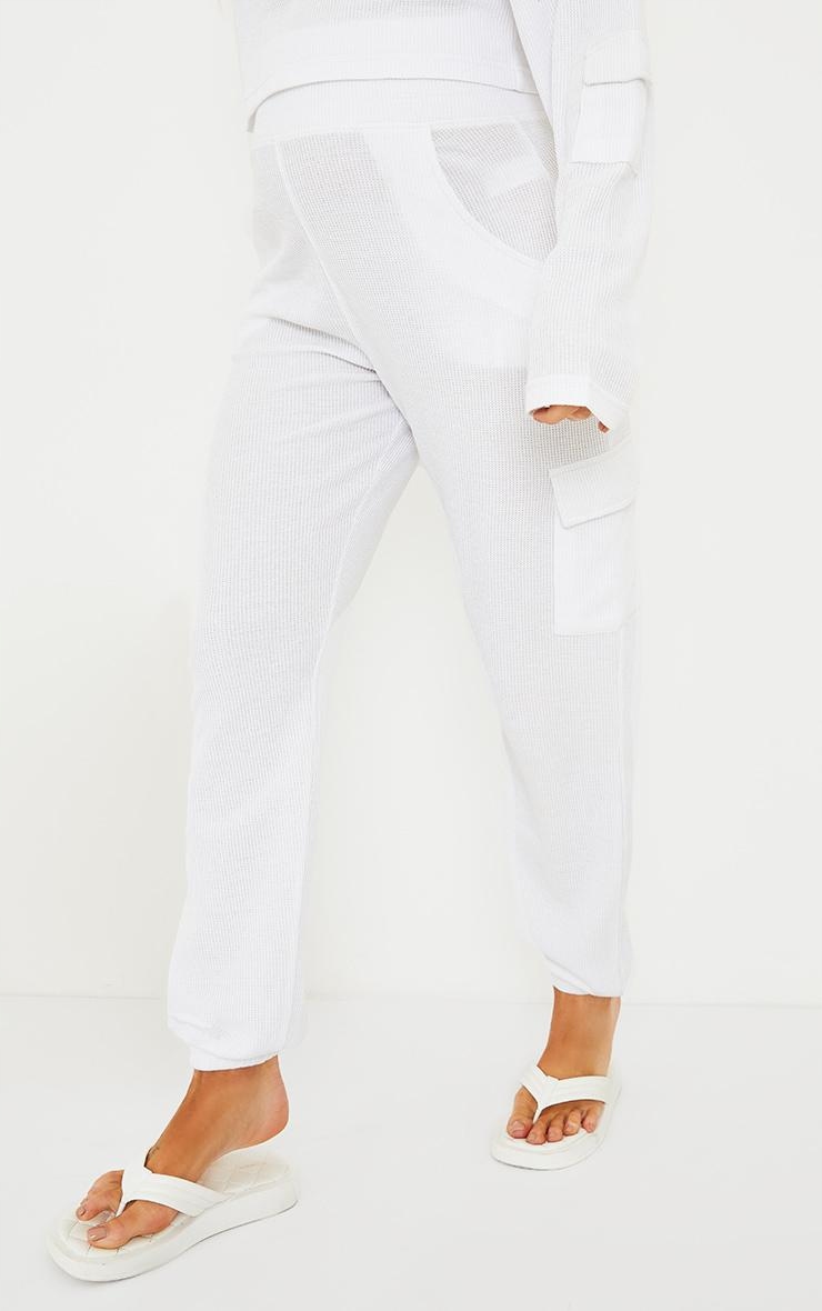 B4B011 BIAŁE SPODNIE DRESOWE CIĄŻOWE PRETTYLITTLETHING M Marka Prettylittlething