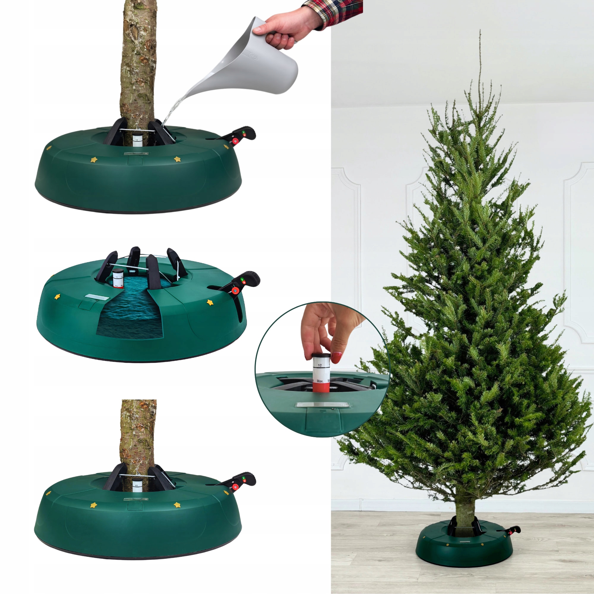 stojan na vianočný stromček Samosvorný, Veľký Pre Živý Vianočný Stromček Do 4.5 M