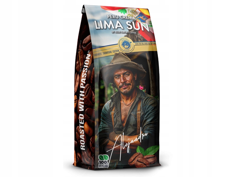 Kawa ziarnista Blue Orca Coffee Peru Lima Sun Crema Farmers 1 kg