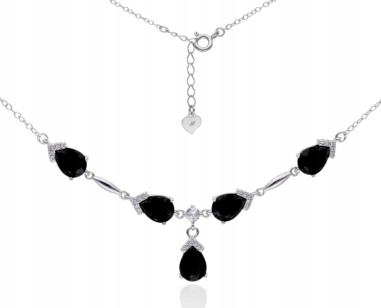 Stříbrný náhrdelník s kameny IM0404NS/BLACK