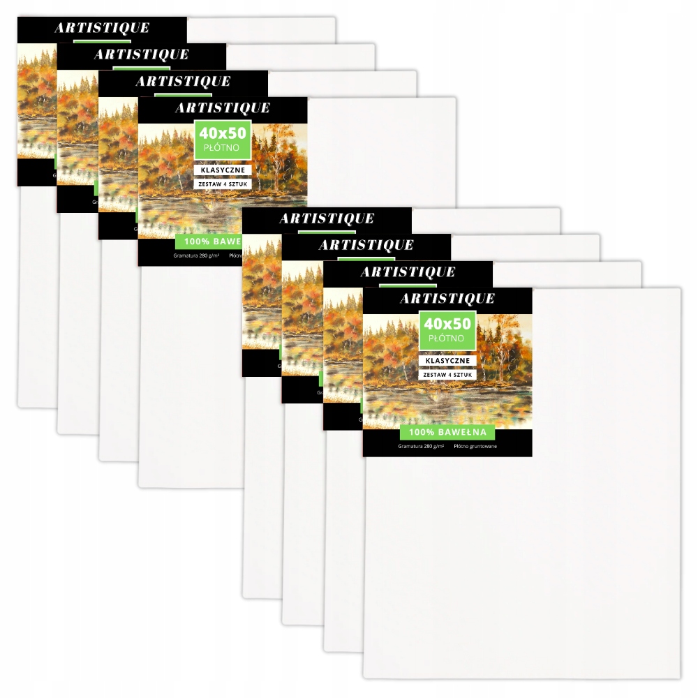 Sada 8 ks Malířské plátno 40x50 cm Malířské Plátno Malířské Bavlněné