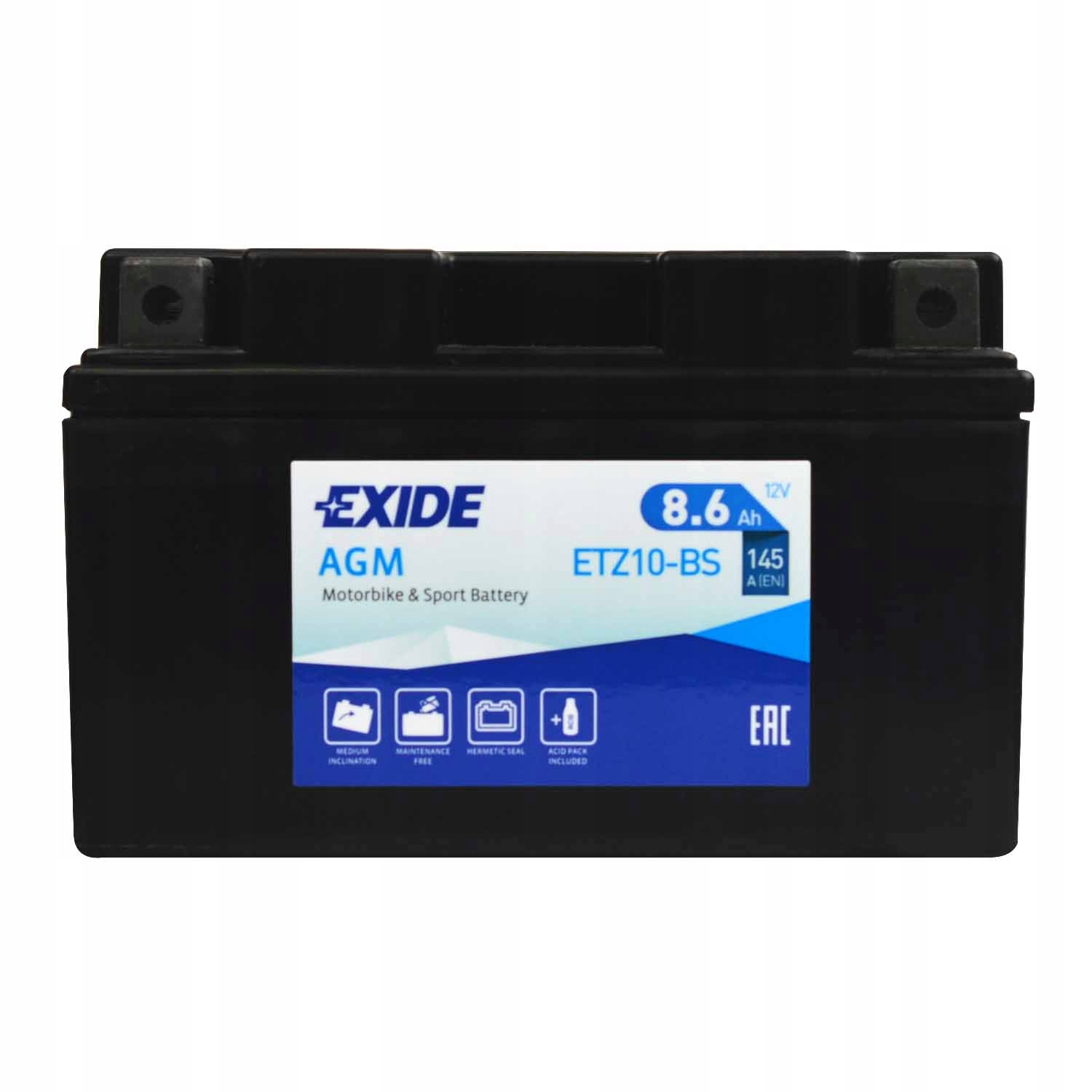 Exide Agm ETZ10-BS YTZ10-BS 12V 8,6Ah 145A L+