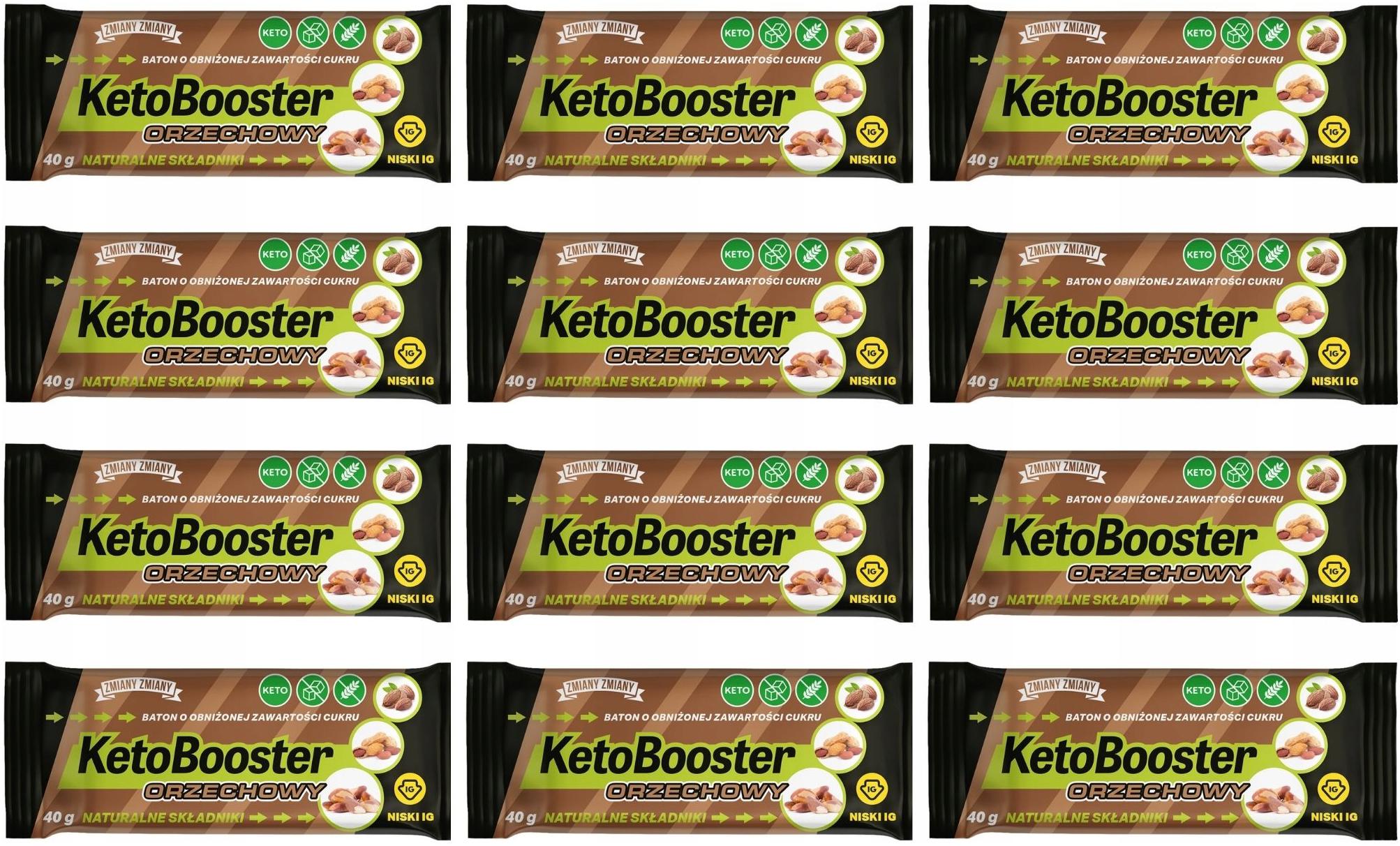 Levně Sada 20X Tyčinka Keto Bez Cukru 40 G Přírodní Peanut Fit Ořech Ketobooster