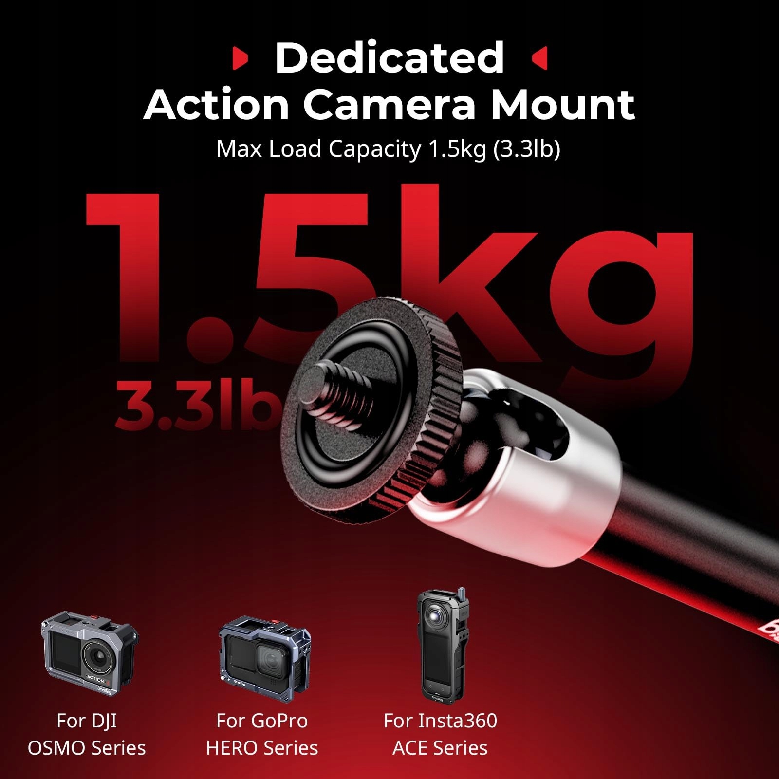 SMALLRIG 5605 Ramię Magic Clamp Uchwyt Do GoPro DJI Insta360 1 4 Cala — miniatura 5