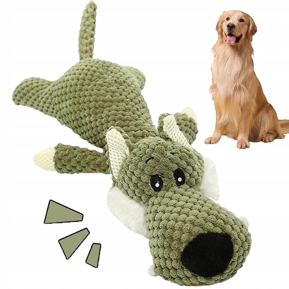 Levně Hračka Pro Psy Antistresový Plyšový Vlk Přetahovadlo Interaktivní 36 CM