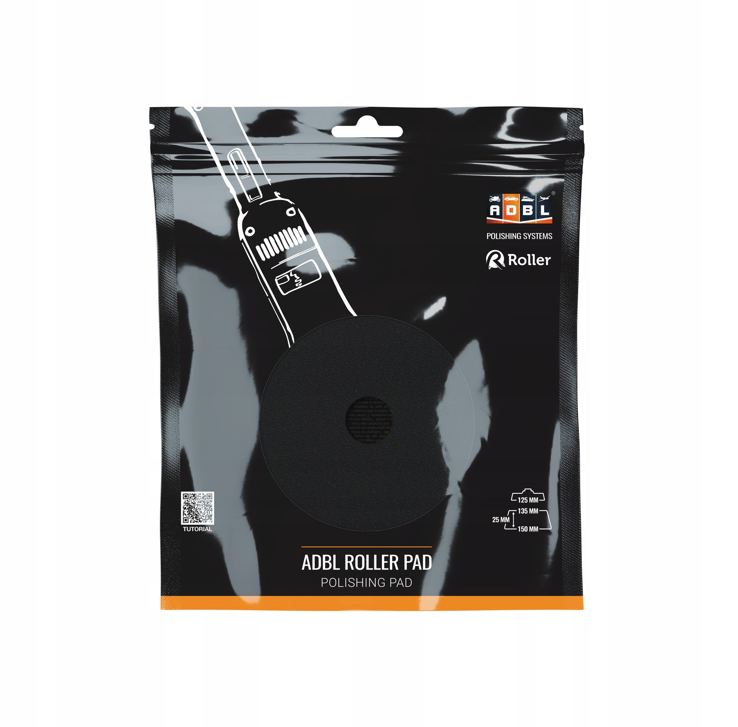 ADBL Roller Pad miękki pad polerski czarny 135/150