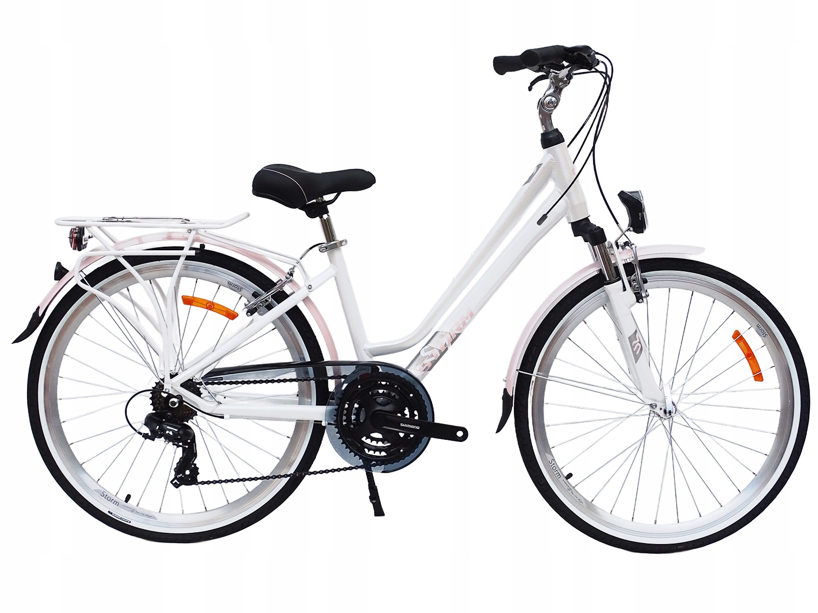 Rower Storm Marathon 1.0 26 Aluminiowy Amortyzowany Biały Różowy