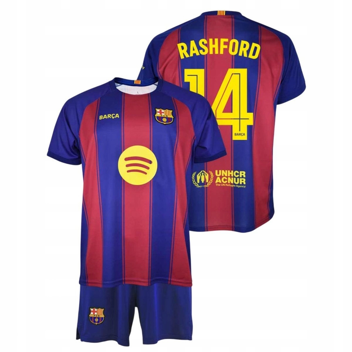 Fc Barcelona Rashford komplet koszulka spodenki junior 2025/26 BC19ERA 140