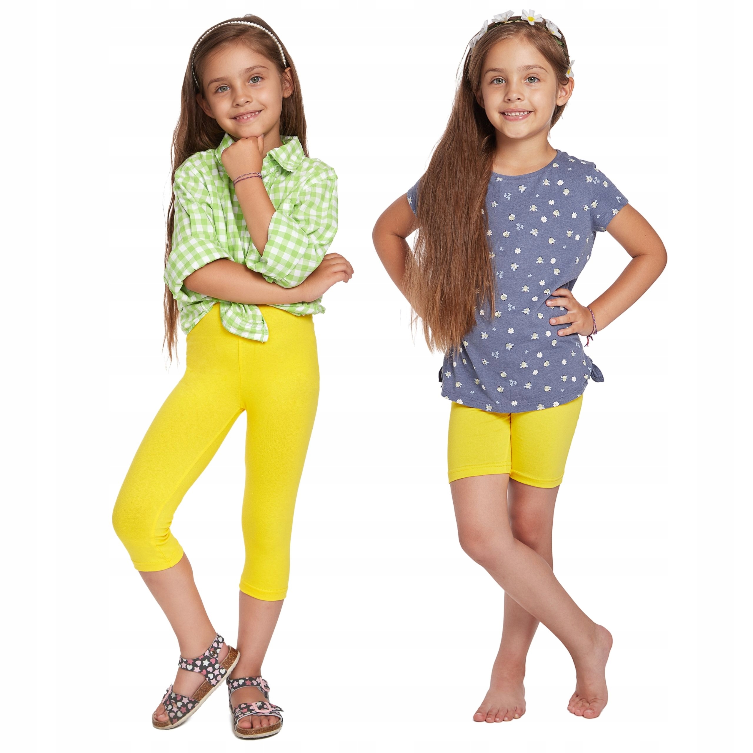 

Dwupak Dziecięcych Legginsów Szorty + Rybaczki 122