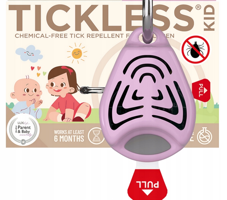 Tickless Kid Pink zařízení chrání před klíšťaty Bezpečné pro dítě