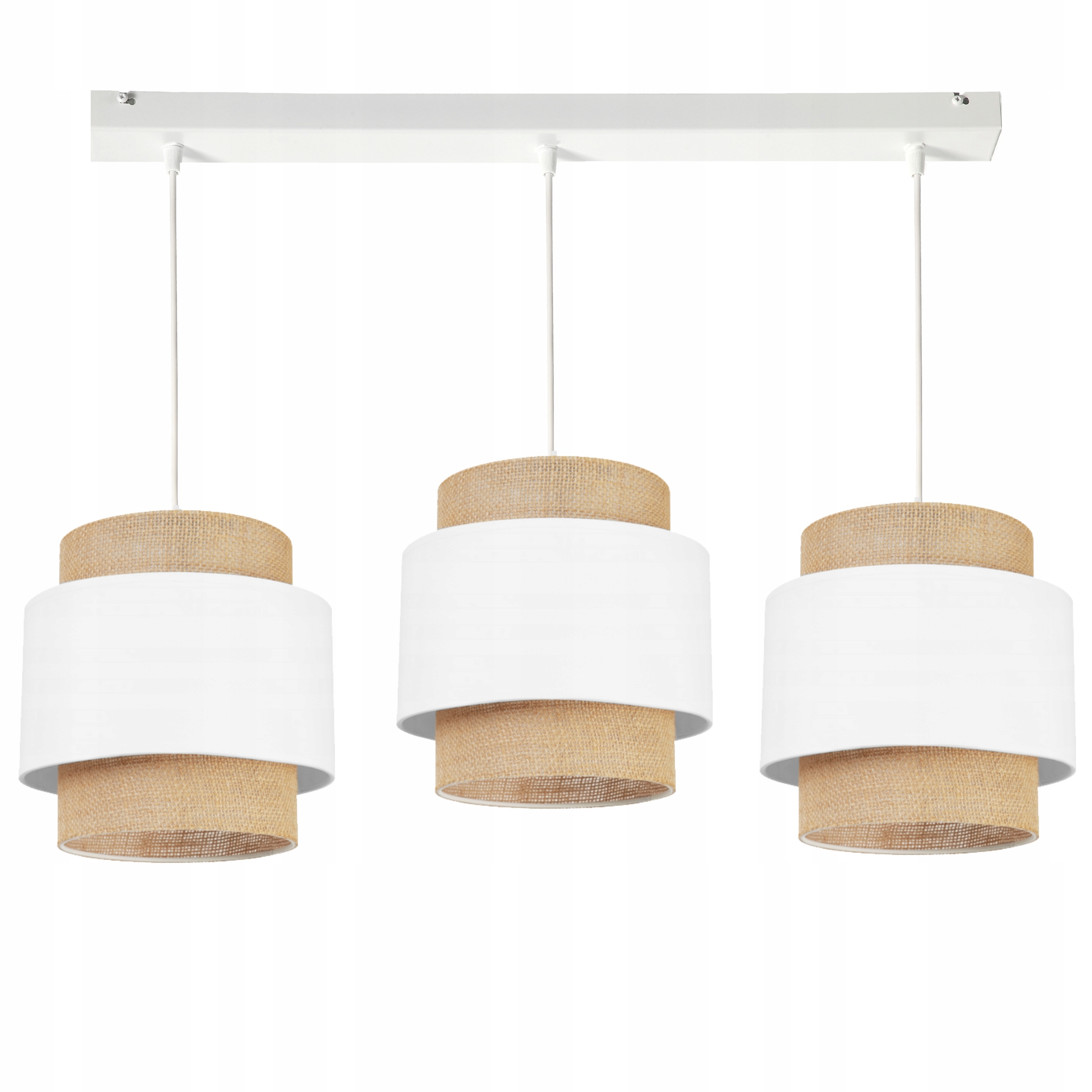 Závěsná lampa Boho Juta Led Edison E27 Bílá