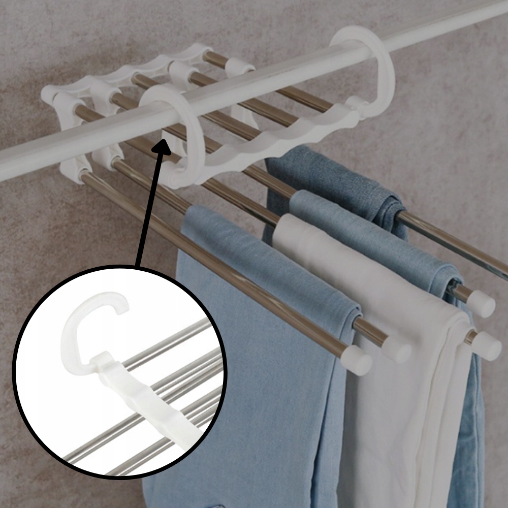 WIESZAK NA SPODNIE DO SZAFY 5 PAR SPODNI WYSUWANY Szerokość mebla 14 cm