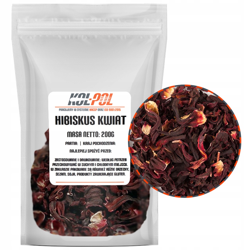Levně Sušený Ibišek 200 g Ibiškový květ přírodní malva čaj Kol-Pol