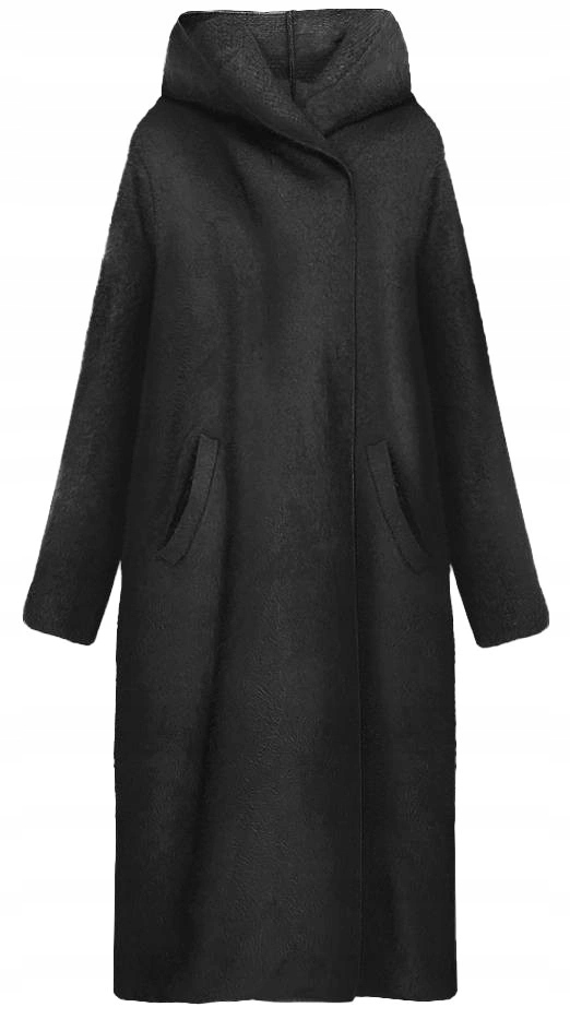 Kabát A'la Alpaka Ke Kolenům B6010 Černý L (40)