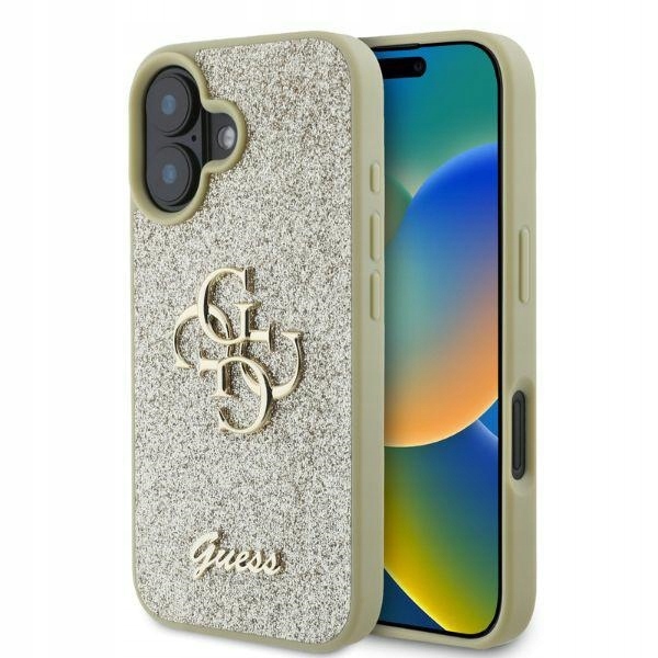 Guess Glitter 4G pouzdro Brokátové kryt obal zadní kryt pro iPhone 16