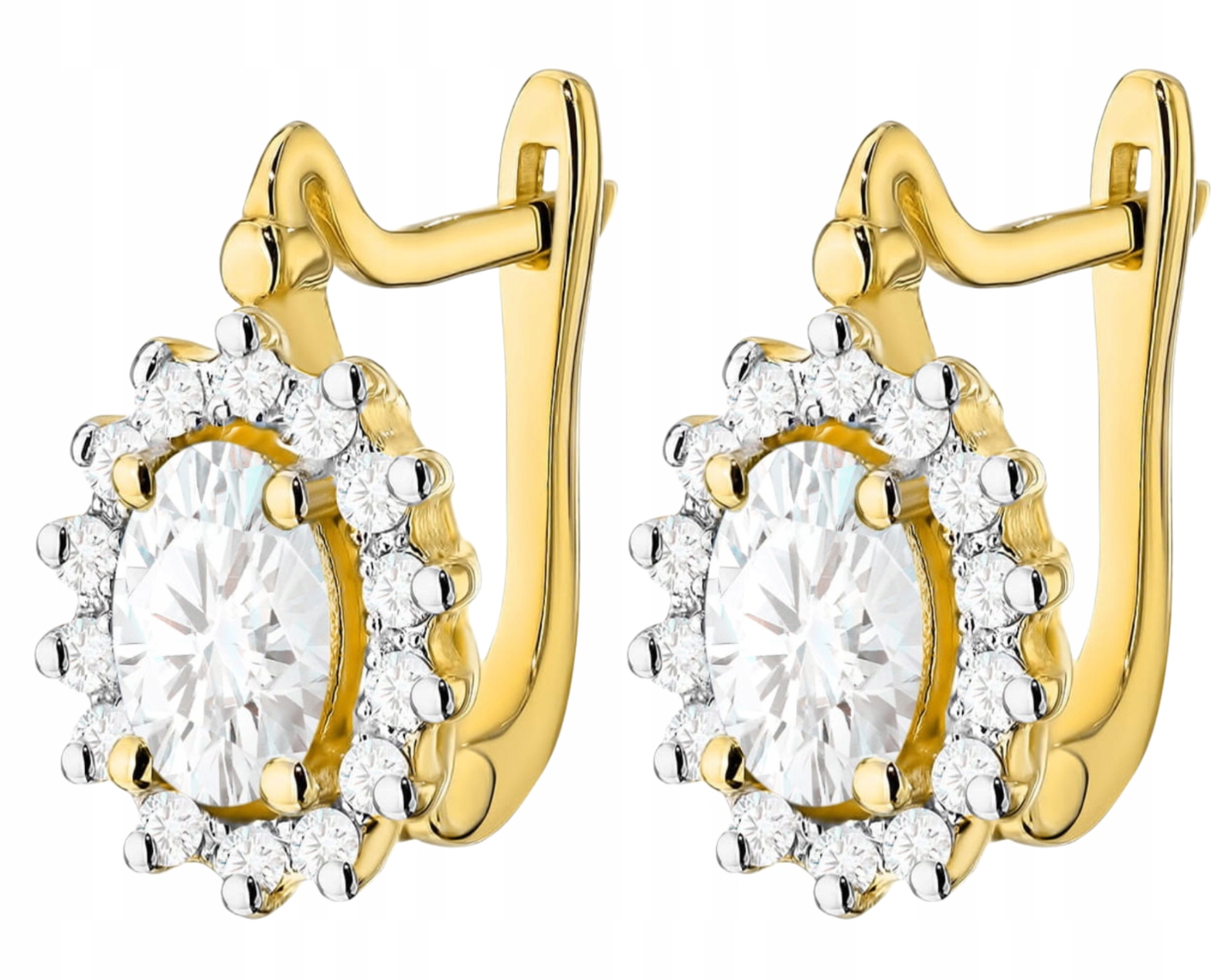 Zlaté Náušnice S Laboratoriánskými Diamanty, Anglické Zapínání, Zlato 585, Dárek