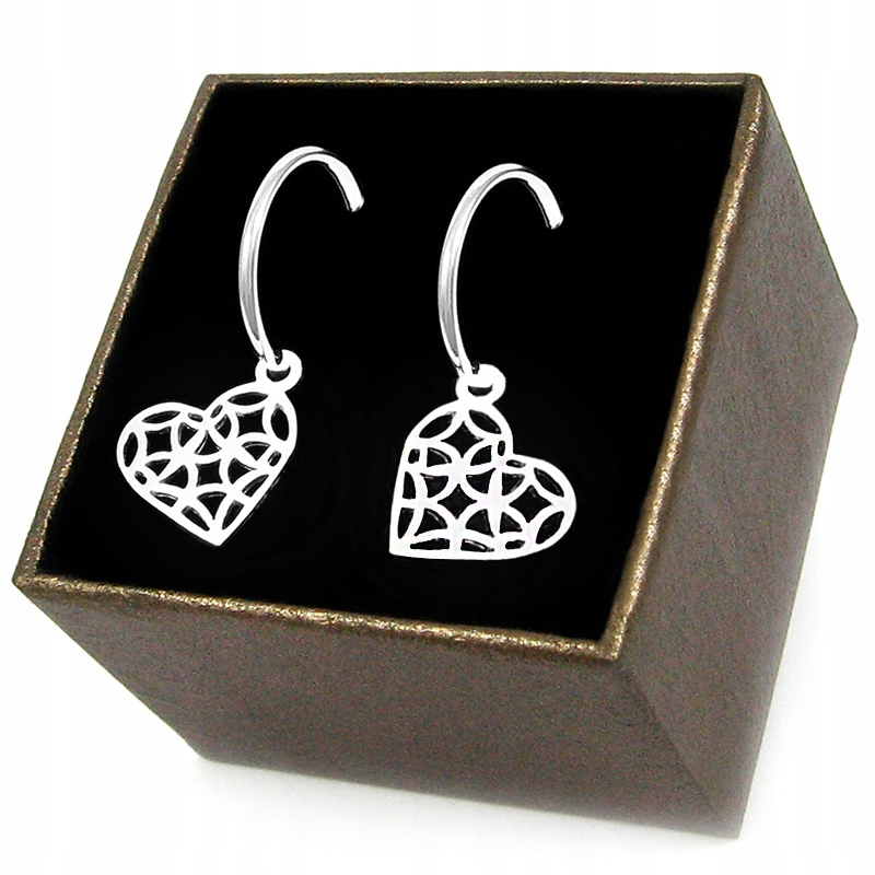 

Srebrne Kolczyki Serduszka Koła Srebro 925 A7