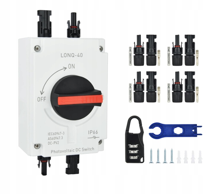 Přepínač DC Pv 32A 1200V S Vodotěsnými Solárními Konektory